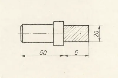 Hand -drawn technical drawing with tolerances and notes