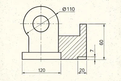 Scanned legacy drawing with annotations
